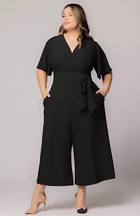 Women's Plus Evelyn Cropped Wide Leg Jumpsuit