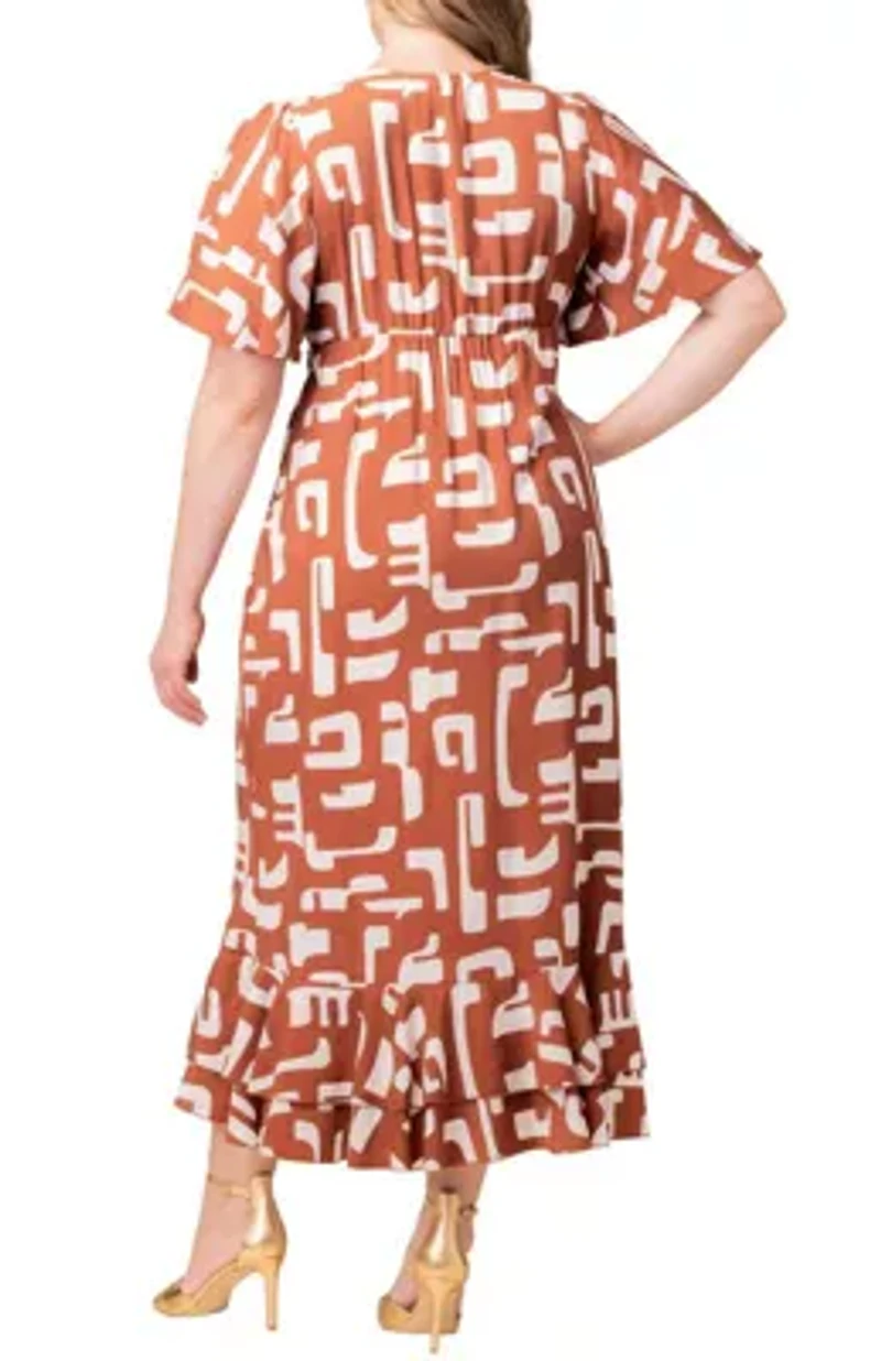 Women's Plus Alexandra Ruffle Faux Wrap Gown