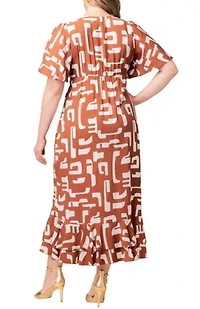 Women's Plus Alexandra Ruffle Faux Wrap Gown