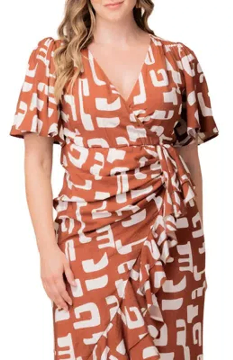 Women's Plus Alexandra Ruffle Faux Wrap Gown