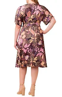 Women's Plus Gia A-Line Midi Dress with Pockets