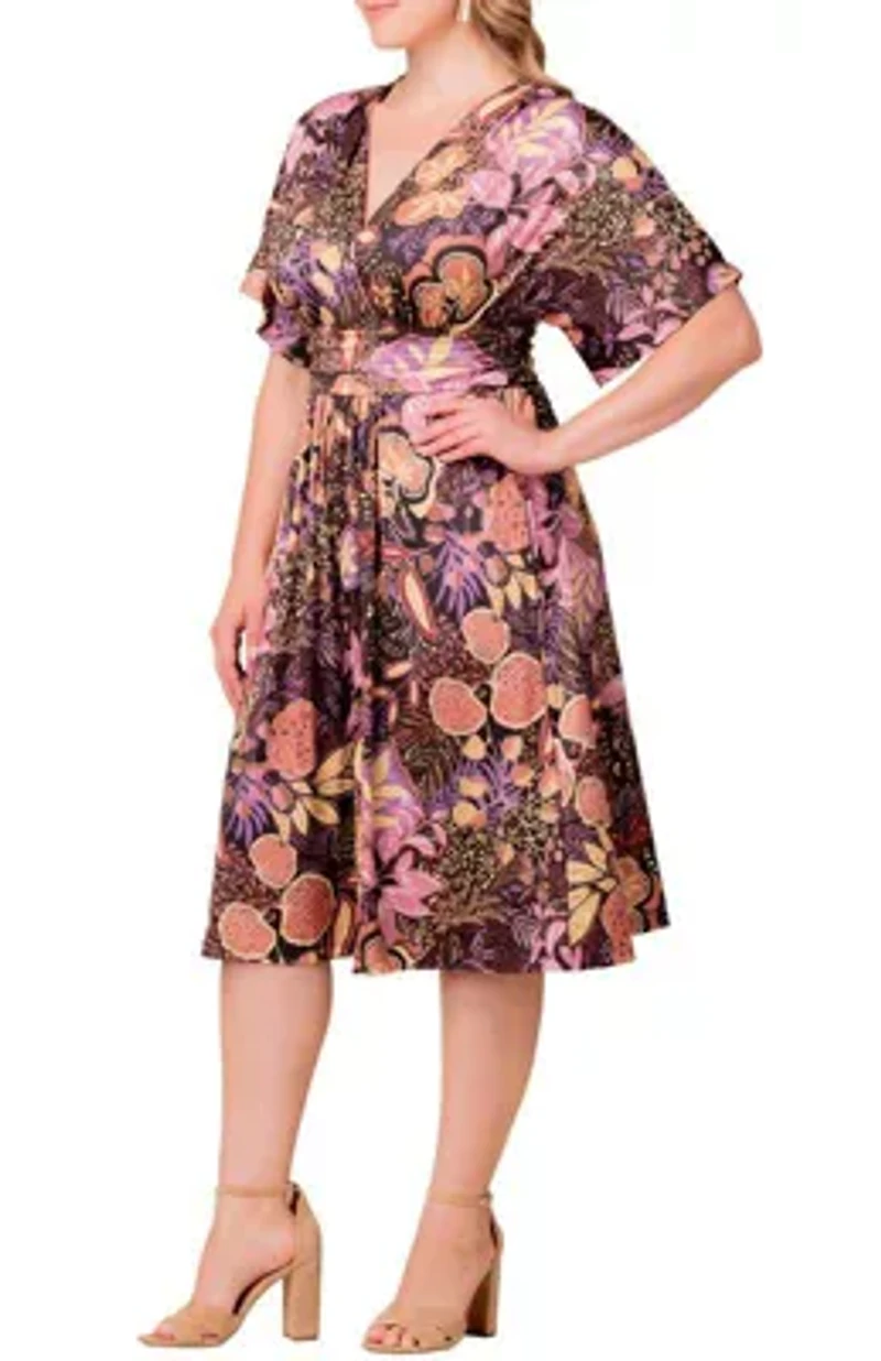 Women's Plus Gia A-Line Midi Dress with Pockets