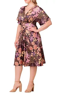 Women's Plus Gia A-Line Midi Dress with Pockets