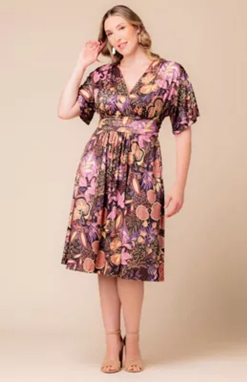 Women's Plus Gia A-Line Midi Dress with Pockets