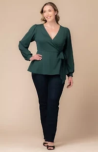 Women's Plus Natasha Long Sleeve Wrap Top