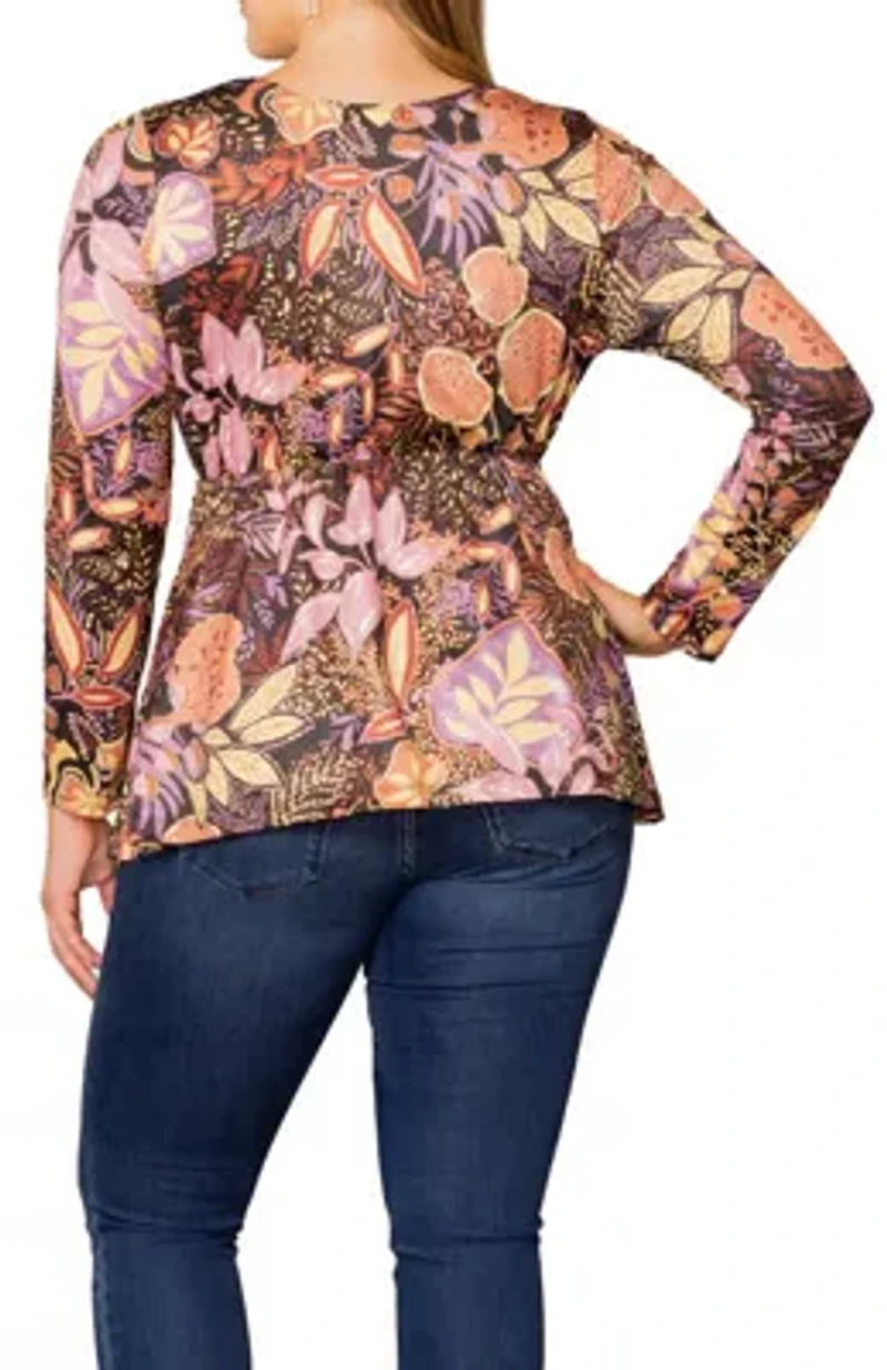 Women's Plus Abigail Long Sleeve Twist Top
