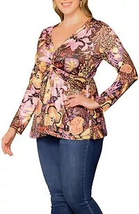 Women's Plus Abigail Long Sleeve Twist Top