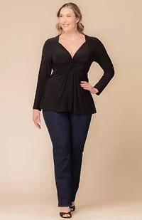 Women's Plus Abigail Long Sleeve Twist Top