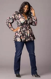 Women's Plus Leah Long Sleeve Tunic Top