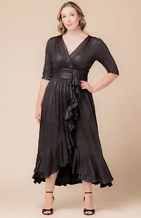 Women's Plus Glimmer Ruffle Evening Gown