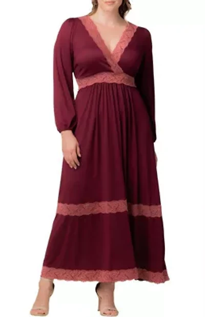Women's Plus Lara Lace Trim Long Dress