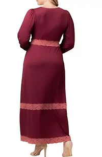 Women's Plus Lara Lace Trim Long Dress