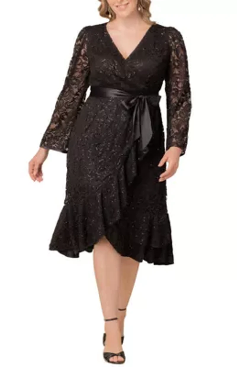 Women's Plus Cosmopolitan Sequin Lace Cocktail Dress