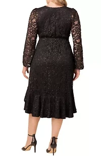 Women's Plus Cosmopolitan Sequin Lace Cocktail Dress