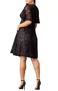 Women's Starry Sequin Lace Cocktail Dress with Pockets