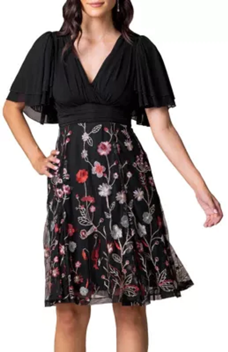 Women's Lillian Embroidered Midi Cocktail Dress