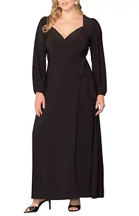 Women's Plus Modern Muse Long Sleeve Wrap Gown