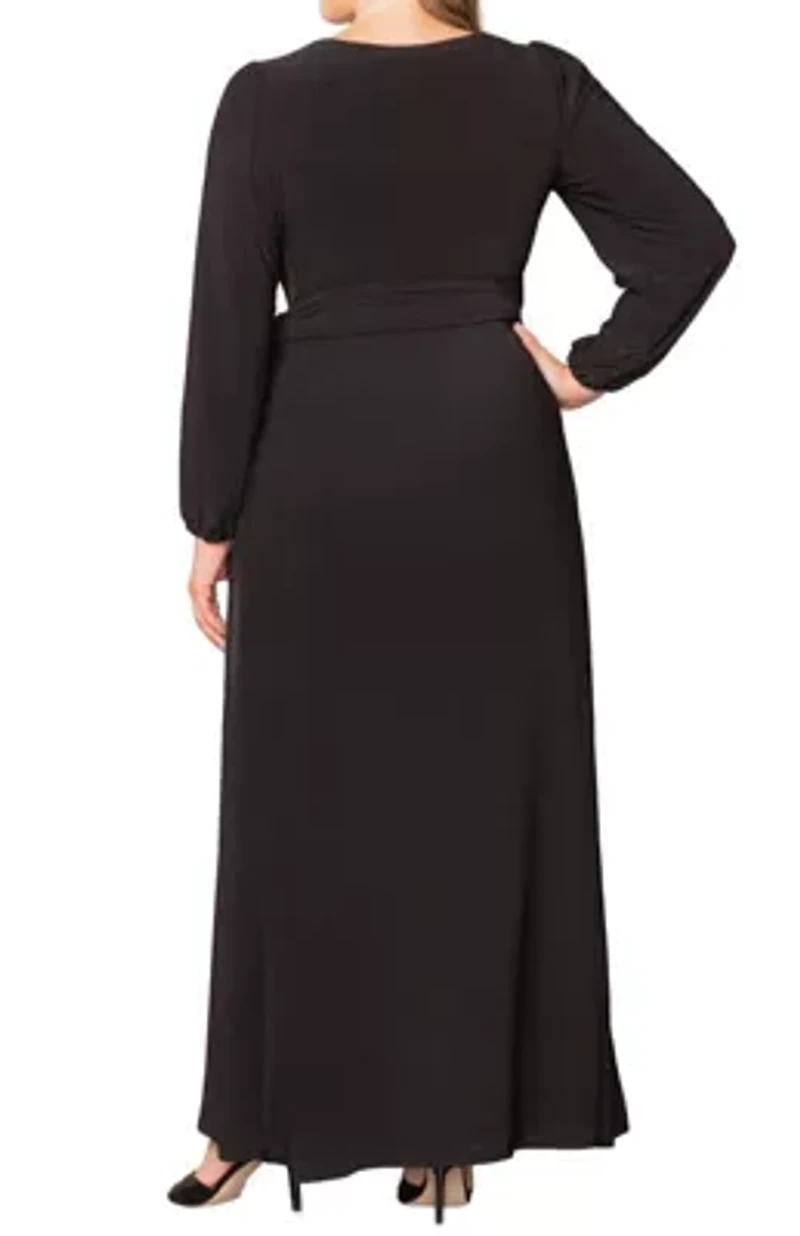 Women's Plus Modern Muse Long Sleeve Wrap Gown