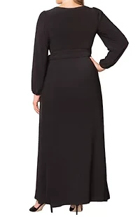 Women's Plus Modern Muse Long Sleeve Wrap Gown