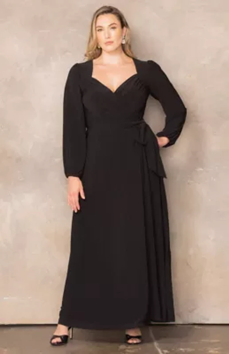Women's Plus Modern Muse Long Sleeve Wrap Gown