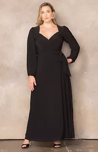 Women's Plus Modern Muse Long Sleeve Wrap Gown
