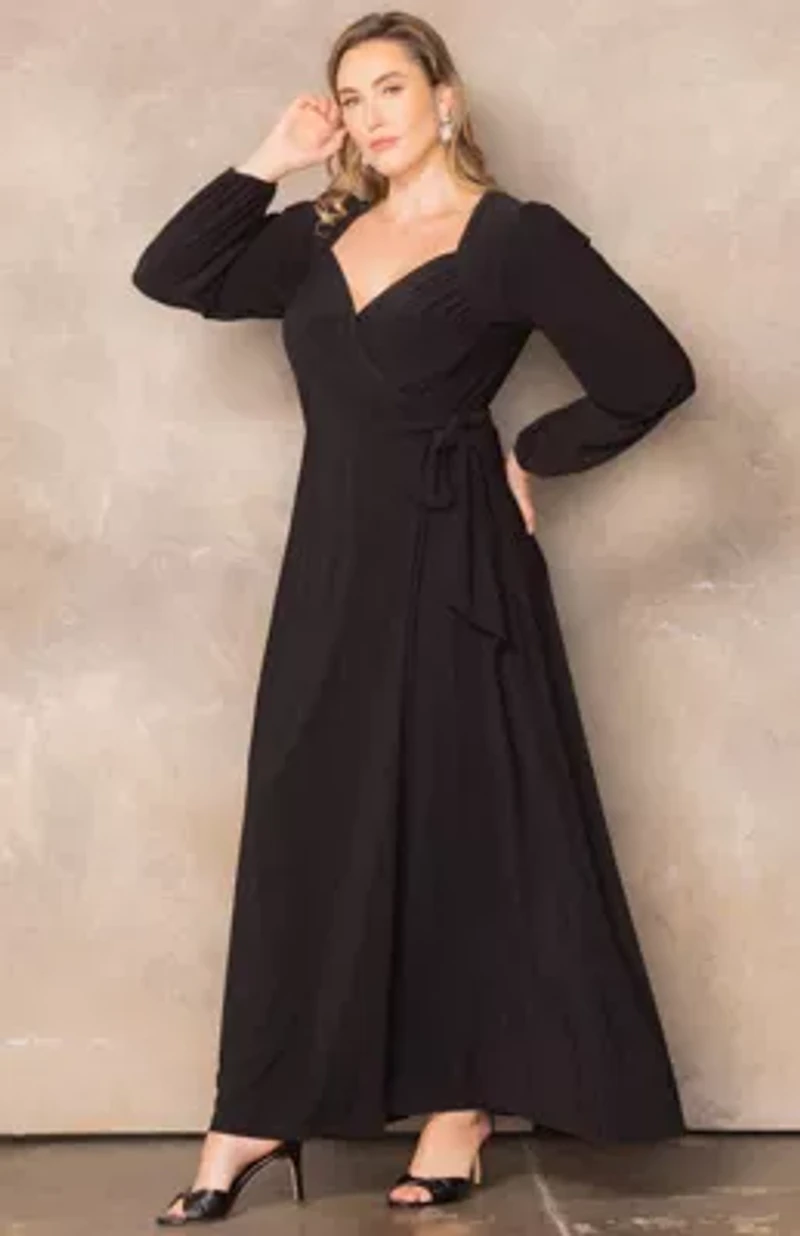 Women's Plus Modern Muse Long Sleeve Wrap Gown