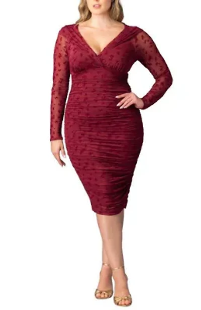 Women's Plus Betsey Ruched BodyCon Midi Cocktail Dress