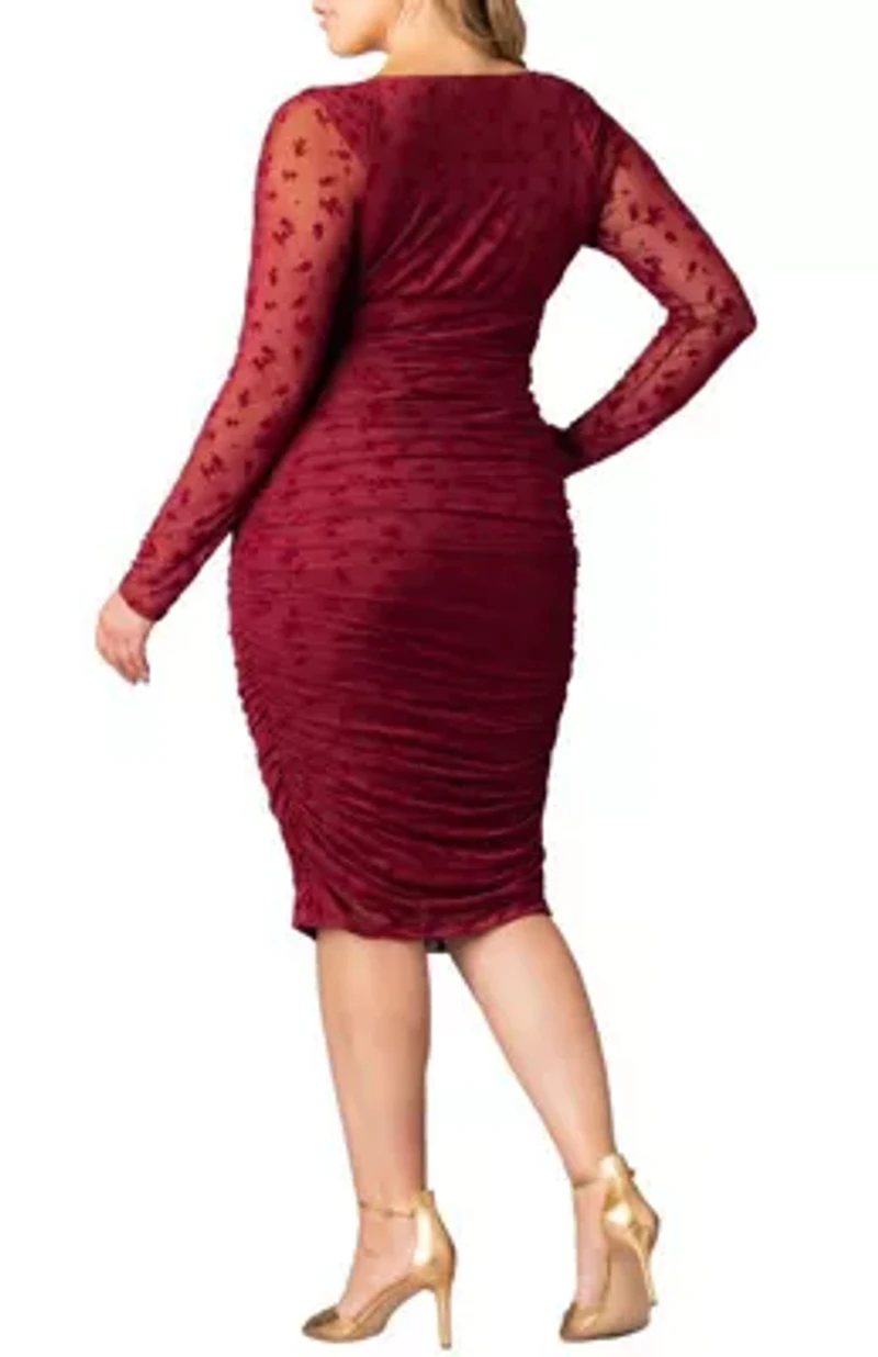 Women's Plus Betsey Ruched BodyCon Midi Cocktail Dress