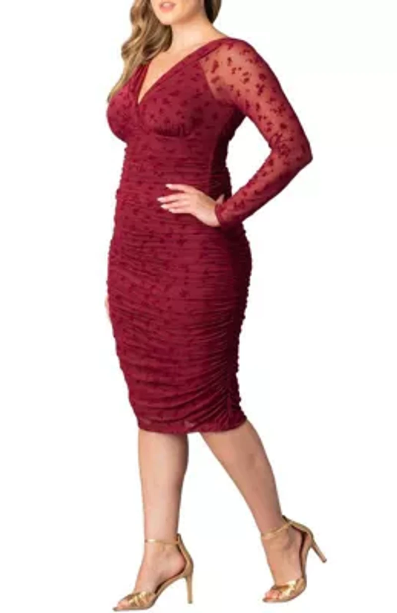 Women's Plus Betsey Ruched BodyCon Midi Cocktail Dress