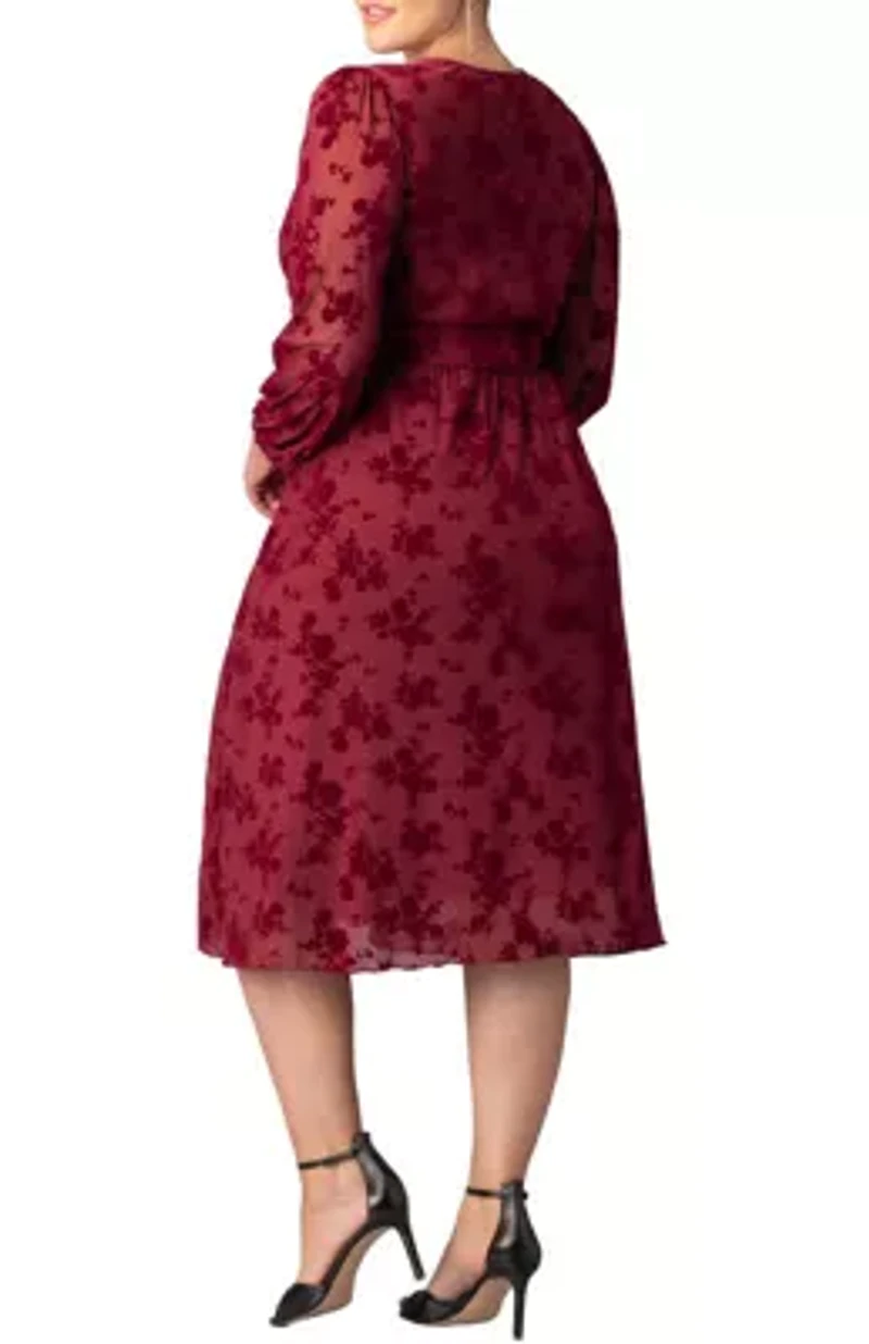 Women's Plus Melanie Mesh Midi Cocktail Dress