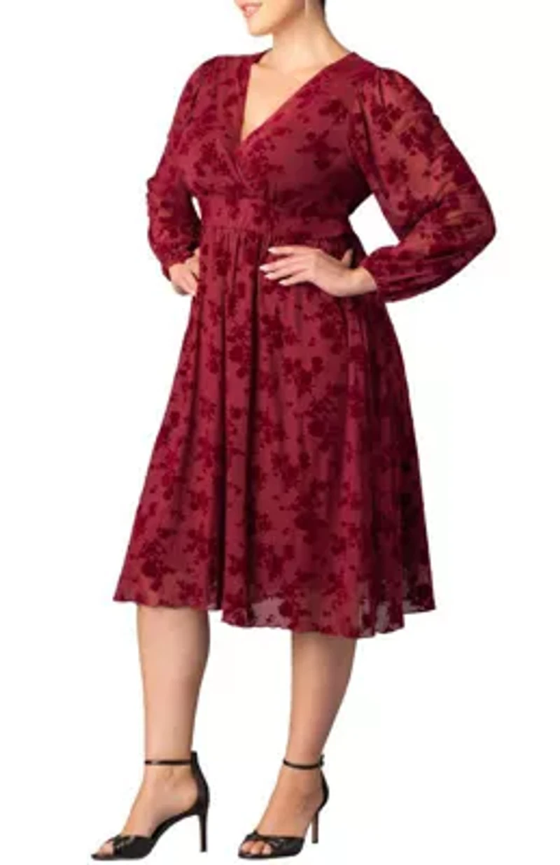 Women's Plus Melanie Mesh Midi Cocktail Dress