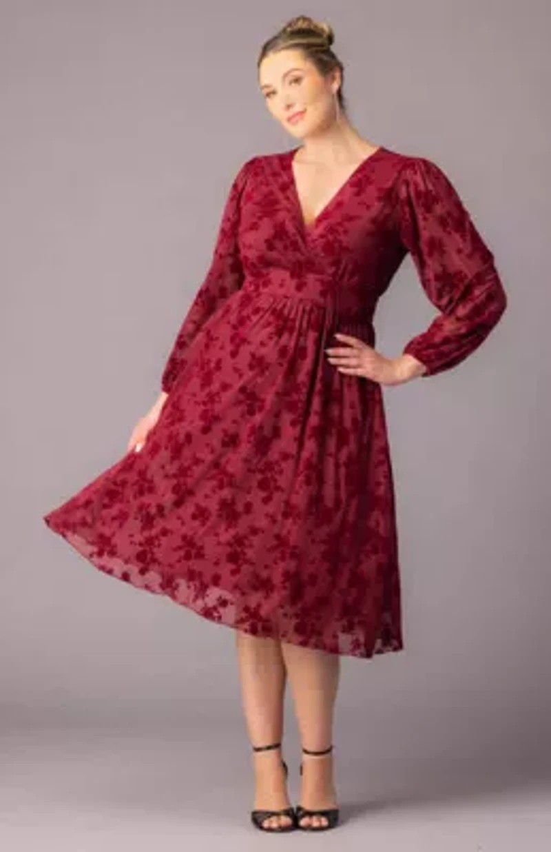 Women's Plus Melanie Mesh Midi Cocktail Dress