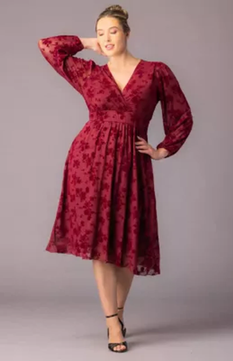 Women's Plus Melanie Mesh Midi Cocktail Dress