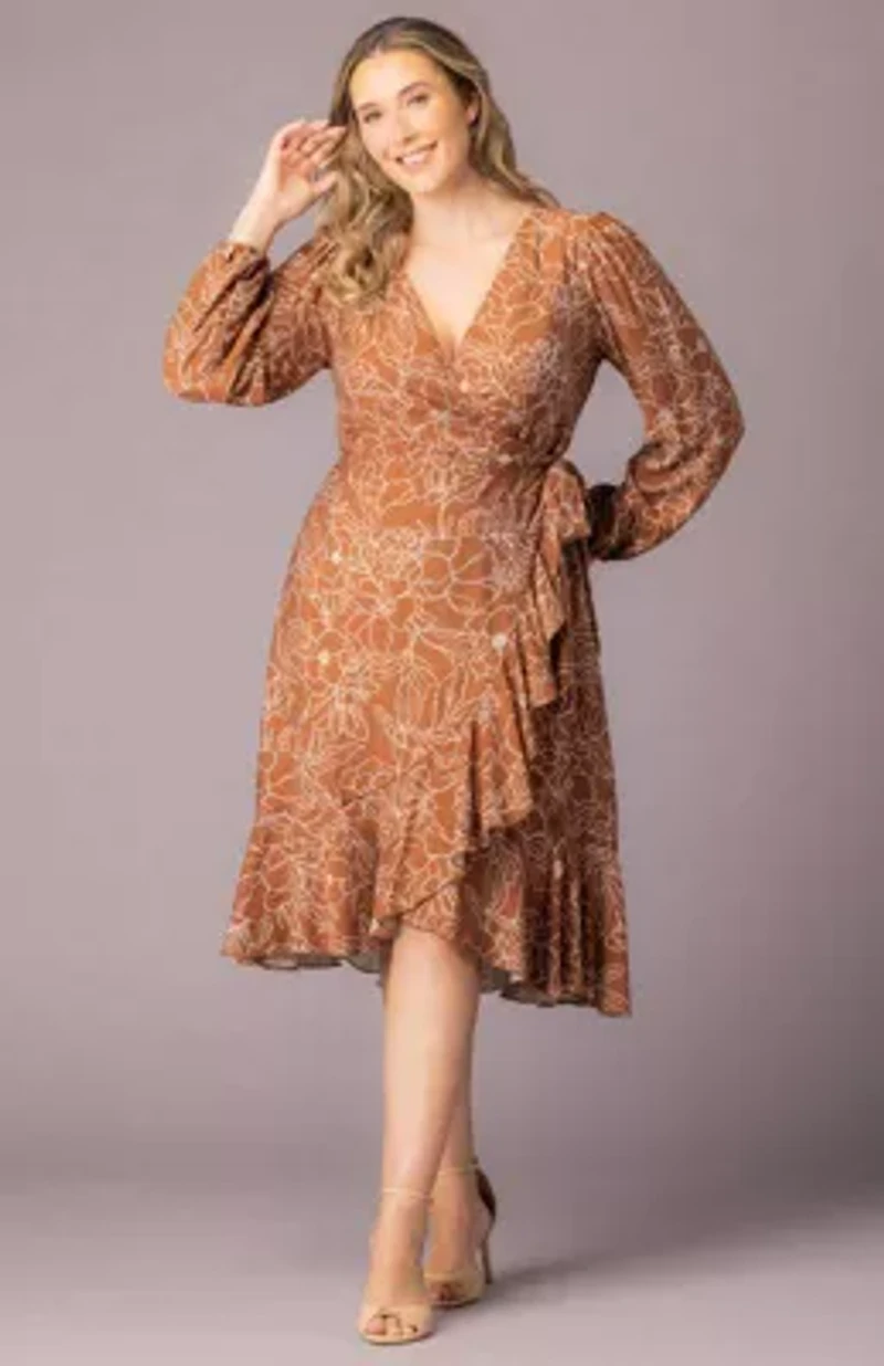 Women's Plus Julia Long Sleeve Wrap Dress