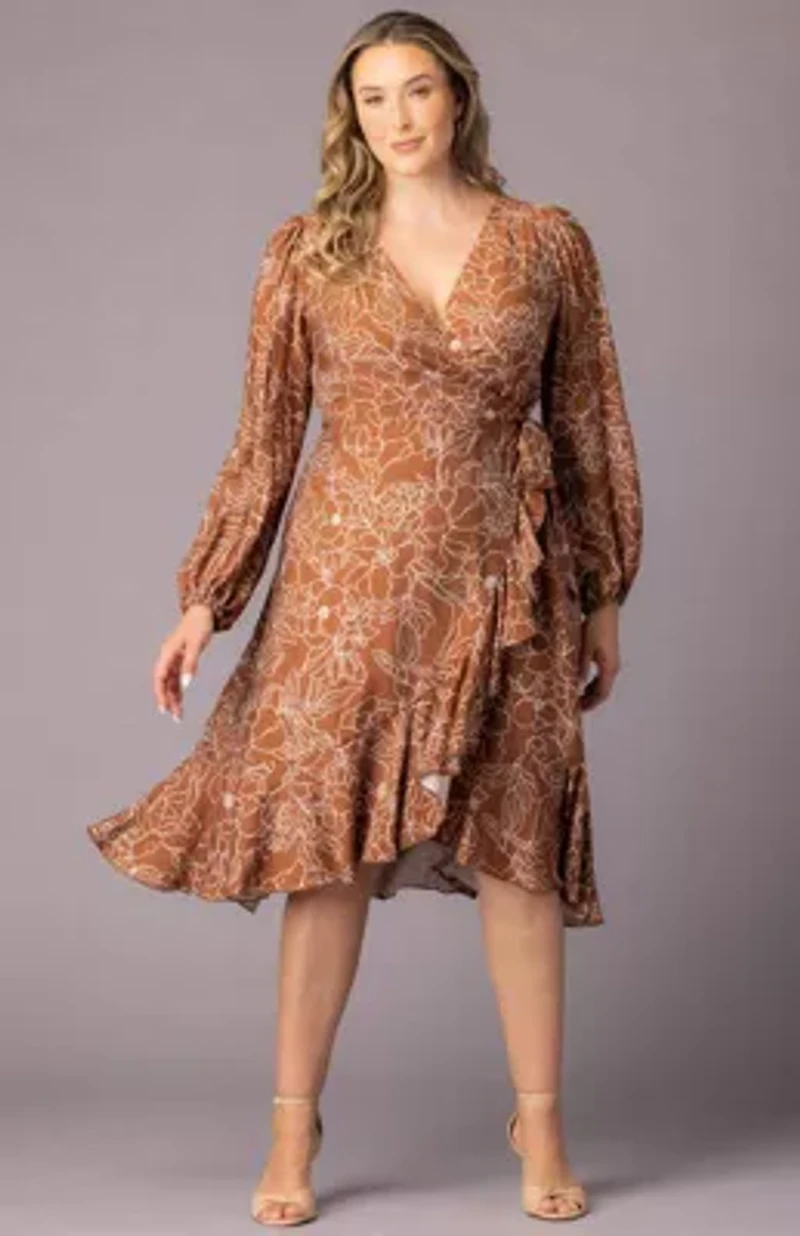 Women's Plus Julia Long Sleeve Wrap Dress