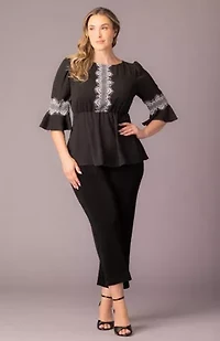 Women's Plus Chateau Lace Trim Top