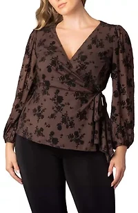 Women's Plus Alissa Long Sleeve Wrap Top