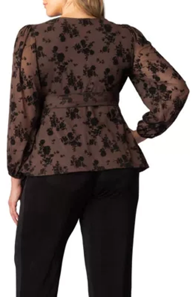Women's Plus Alissa Long Sleeve Wrap Top