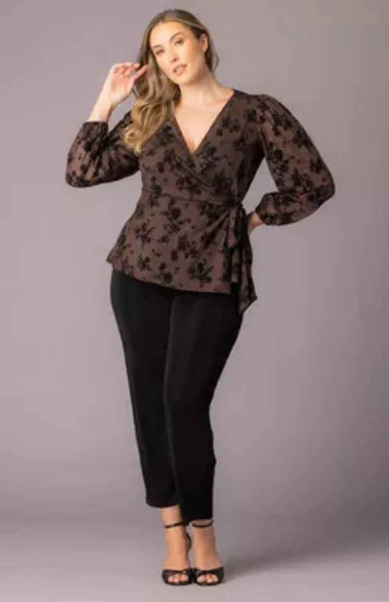 Women's Plus Alissa Long Sleeve Wrap Top