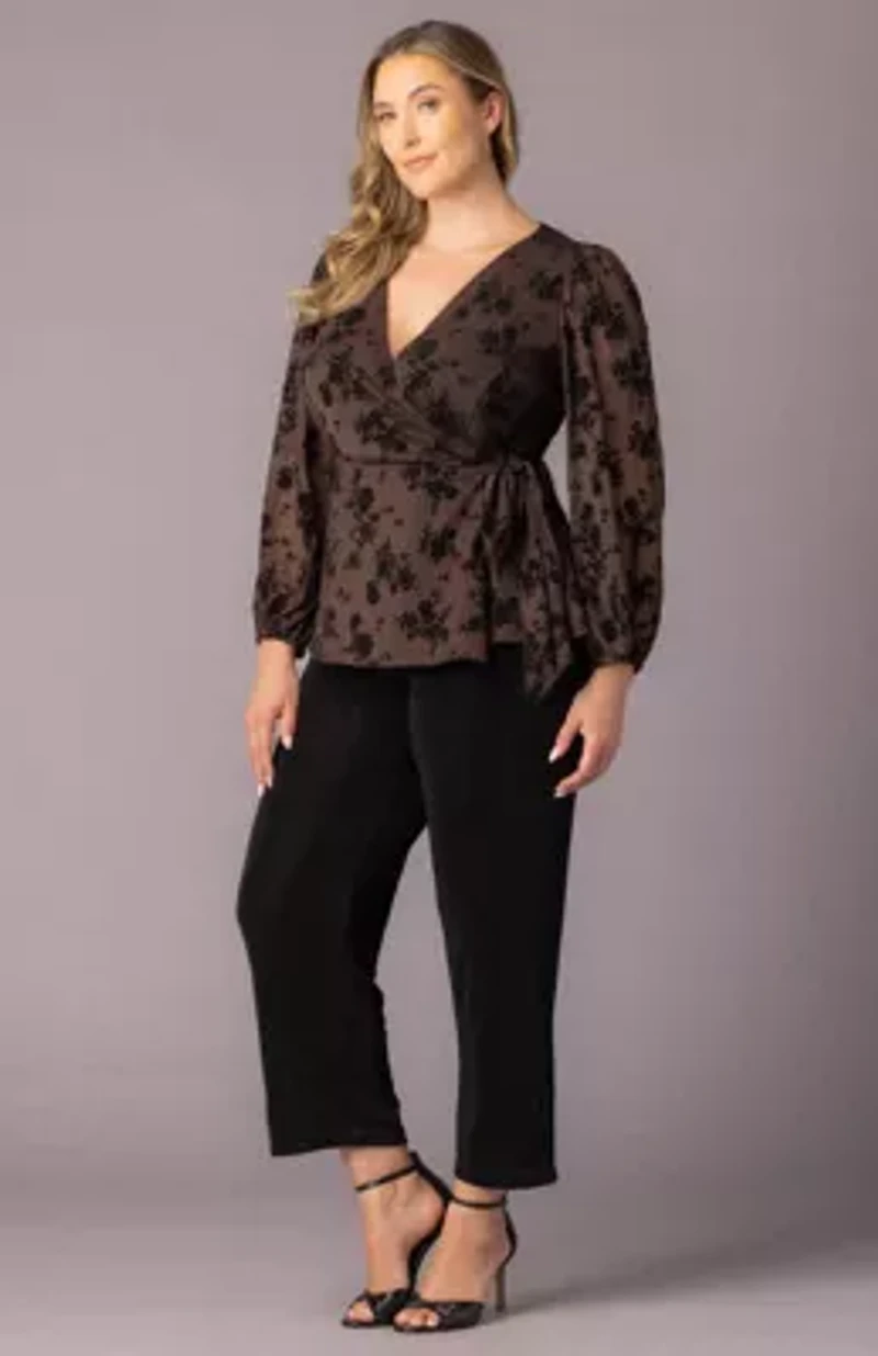 Women's Plus Alissa Long Sleeve Wrap Top