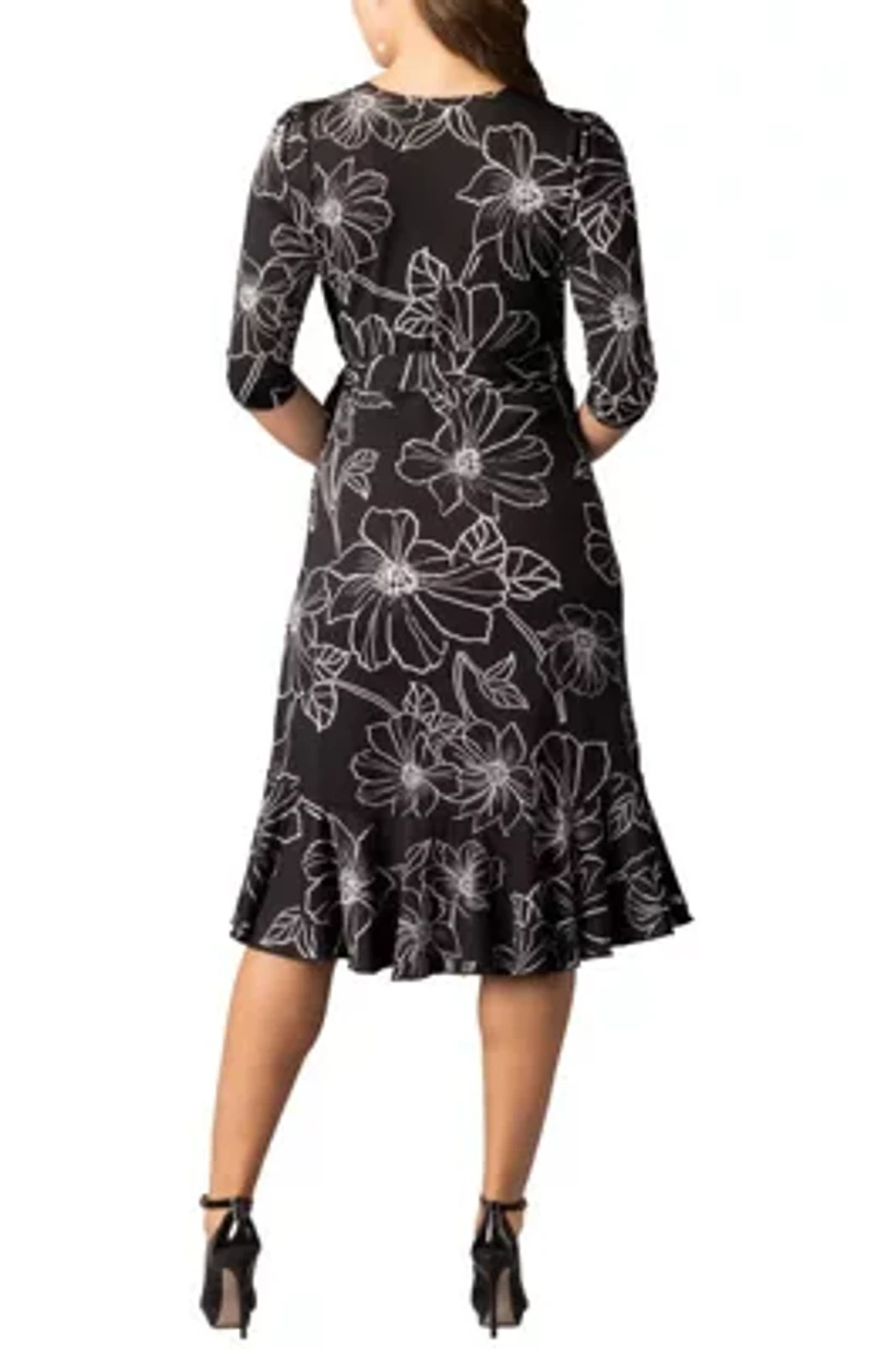 Women's Flirty Flounce Midi Wrap Dress