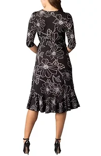 Women's Flirty Flounce Midi Wrap Dress