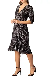 Women's Flirty Flounce Midi Wrap Dress