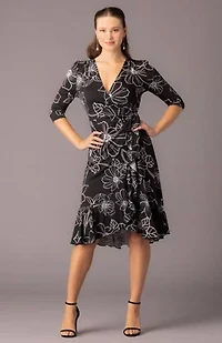 Women's Flirty Flounce Midi Wrap Dress