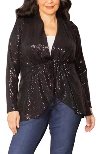 Women's Plus Glitz and Glam Sequin Cardigan