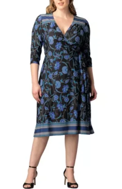 Women's Plus Beguiling Border Print Wrap Dress