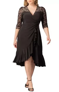 Women's Plus Lavish Lace Wrap Dress