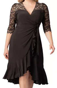 Women's Plus Lavish Lace Wrap Dress