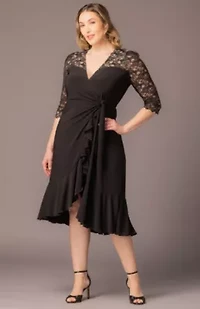 Women's Plus Lavish Lace Wrap Dress