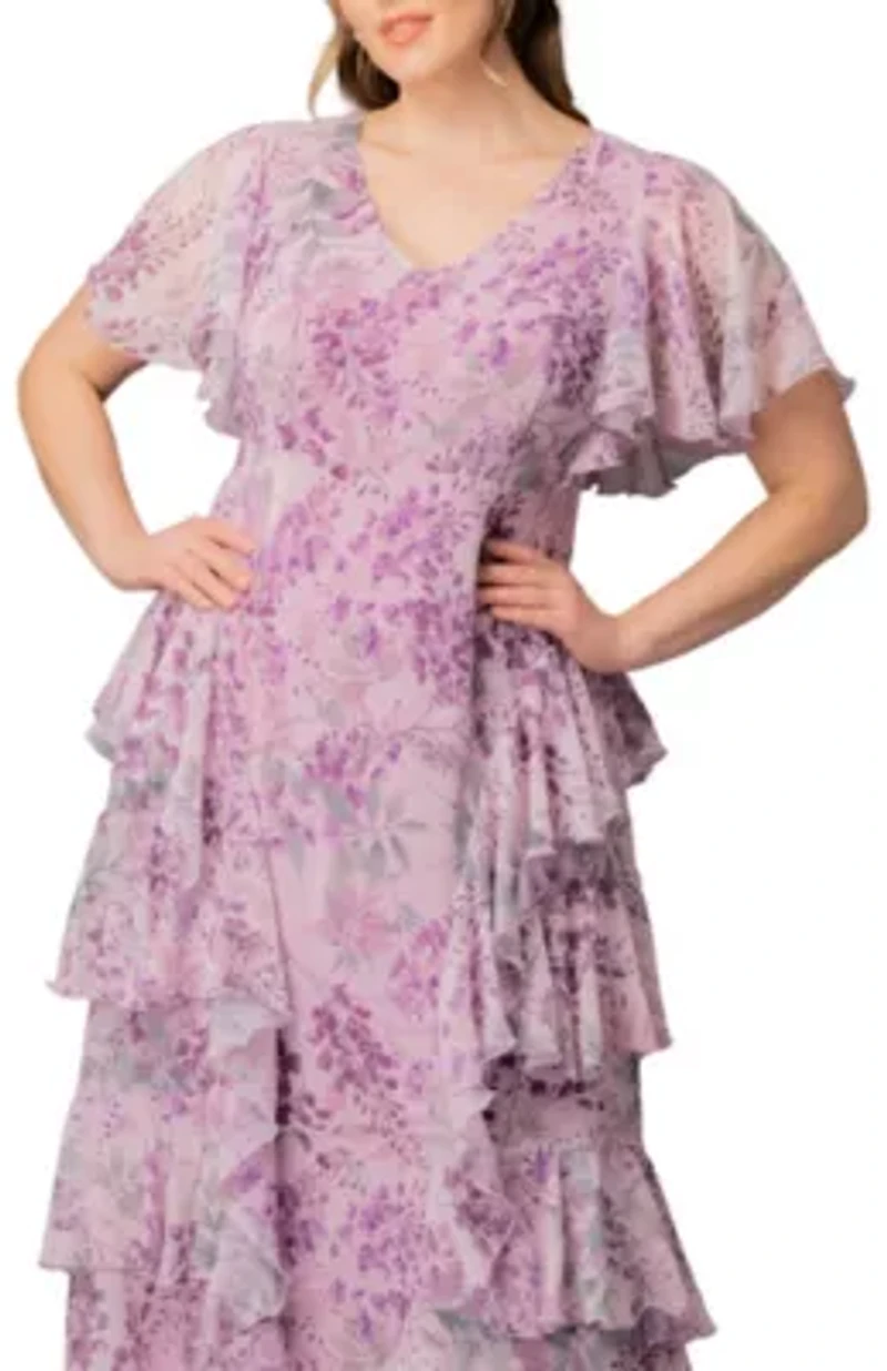 Women's Plus Tour de Flounce Evening Gown